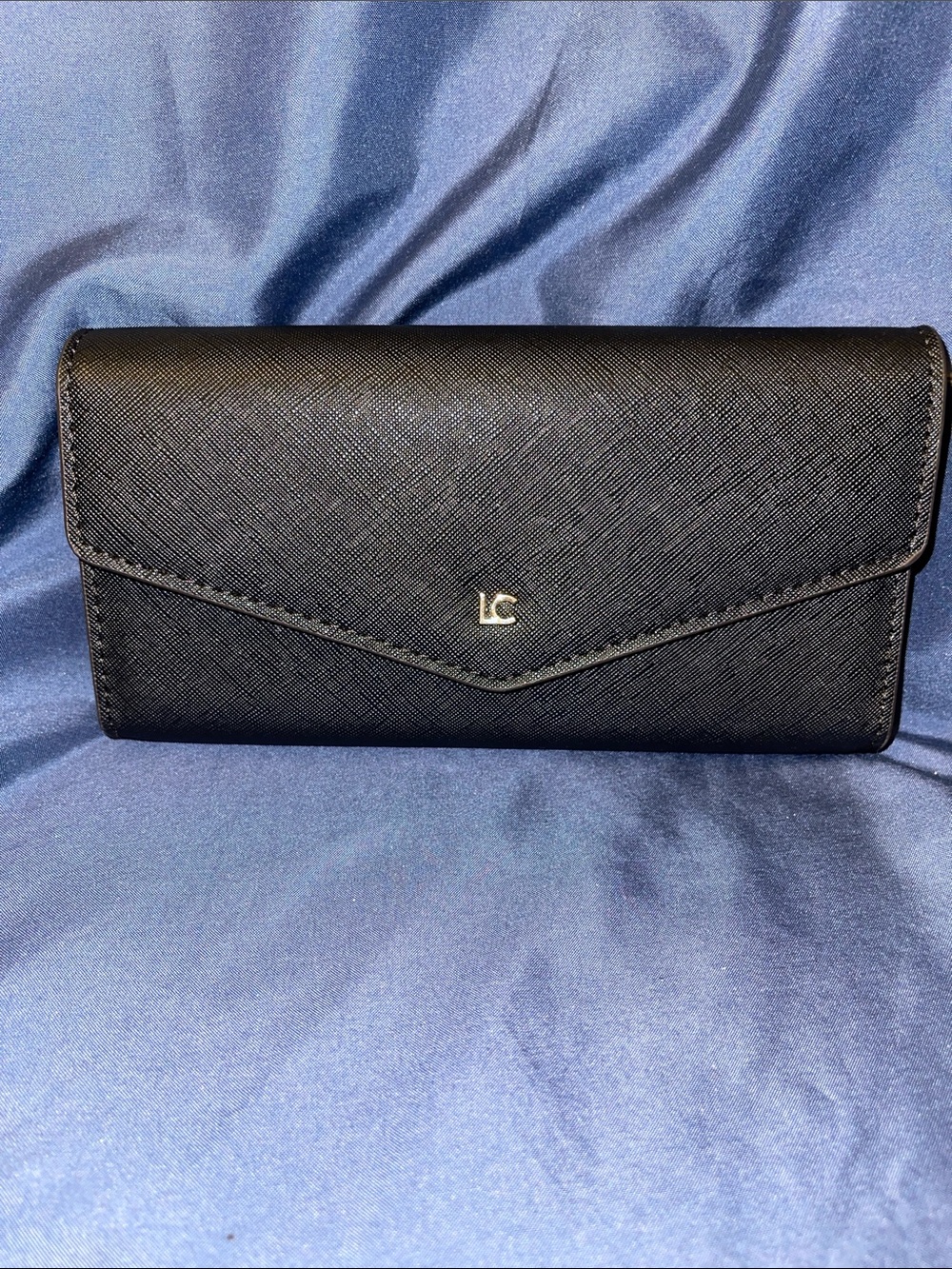 Liz Claiborne Black Saffiano Envelope Wallet